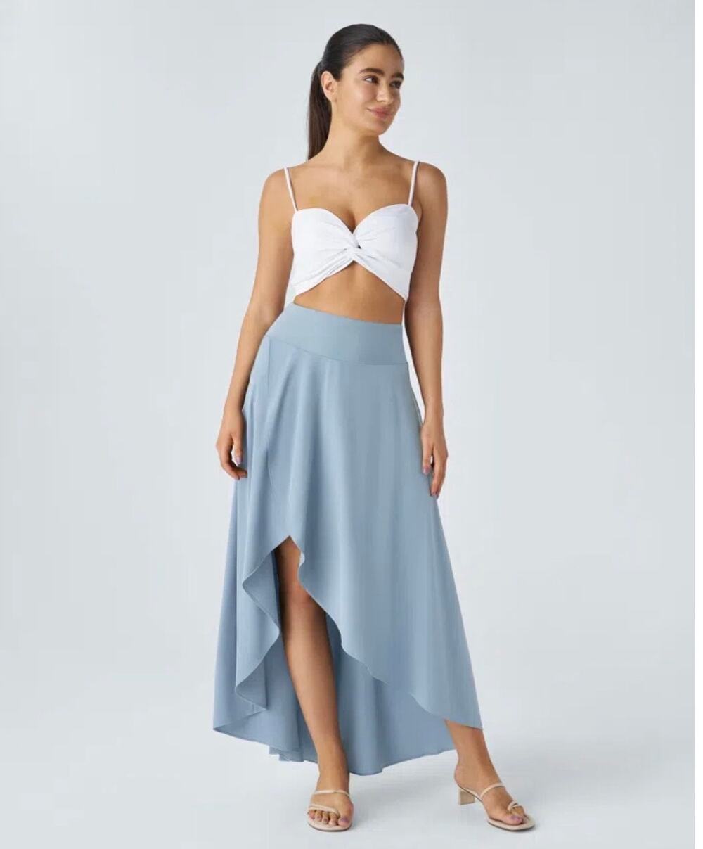 NWT Halara Breezeful High Waisted High Low Ruffle 2-in-1 Flowy Quick Dry Casual